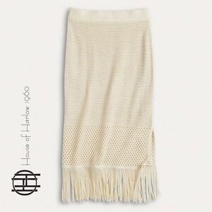House of Harlow 1960 Crochet Maxi Midi Fringe Skirt. Size Extra Small